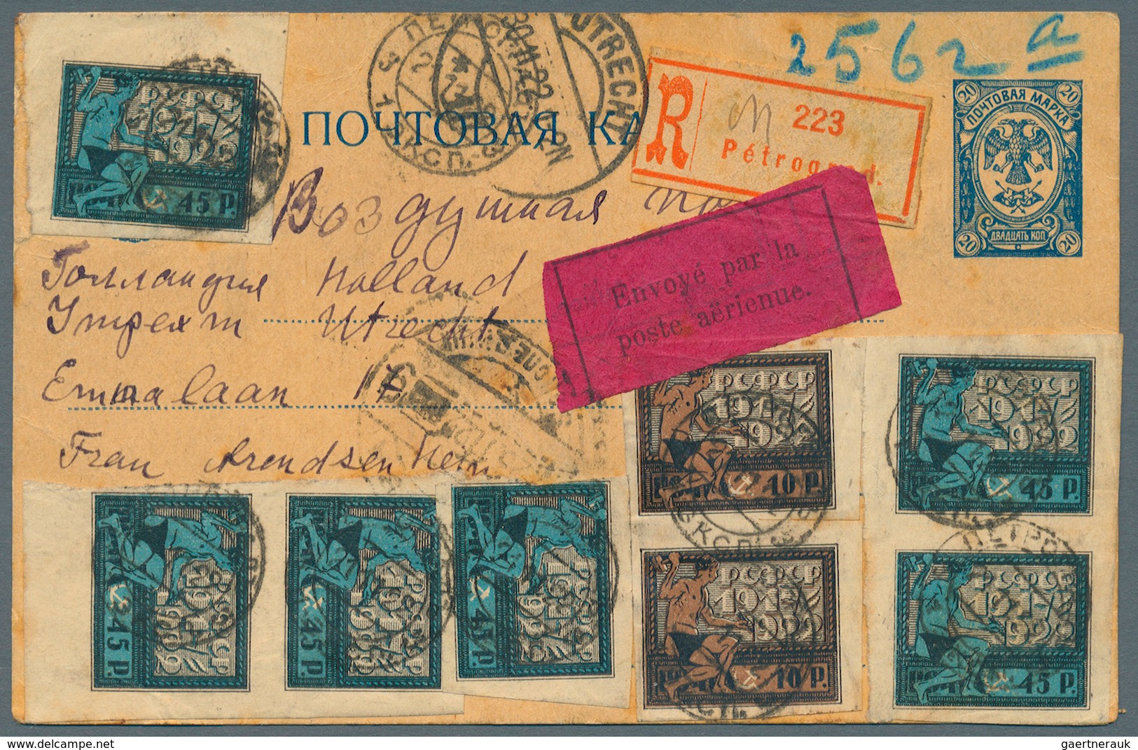 15948 Russland: 1922, Sculptor 45 R. Black And Blue, Two Single Stamps And Two Vertical Pairs And Vertical - Neufs