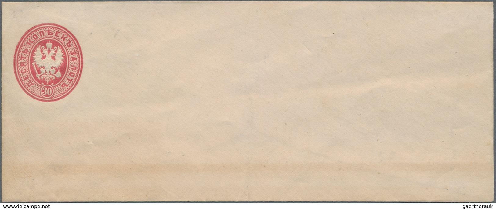 15978 Russland - Ganzsachen: 1868, Stationery Envelope 30 Kop Red In Not Issued Small Size 140x58 Mm, Mint - Ganzsachen