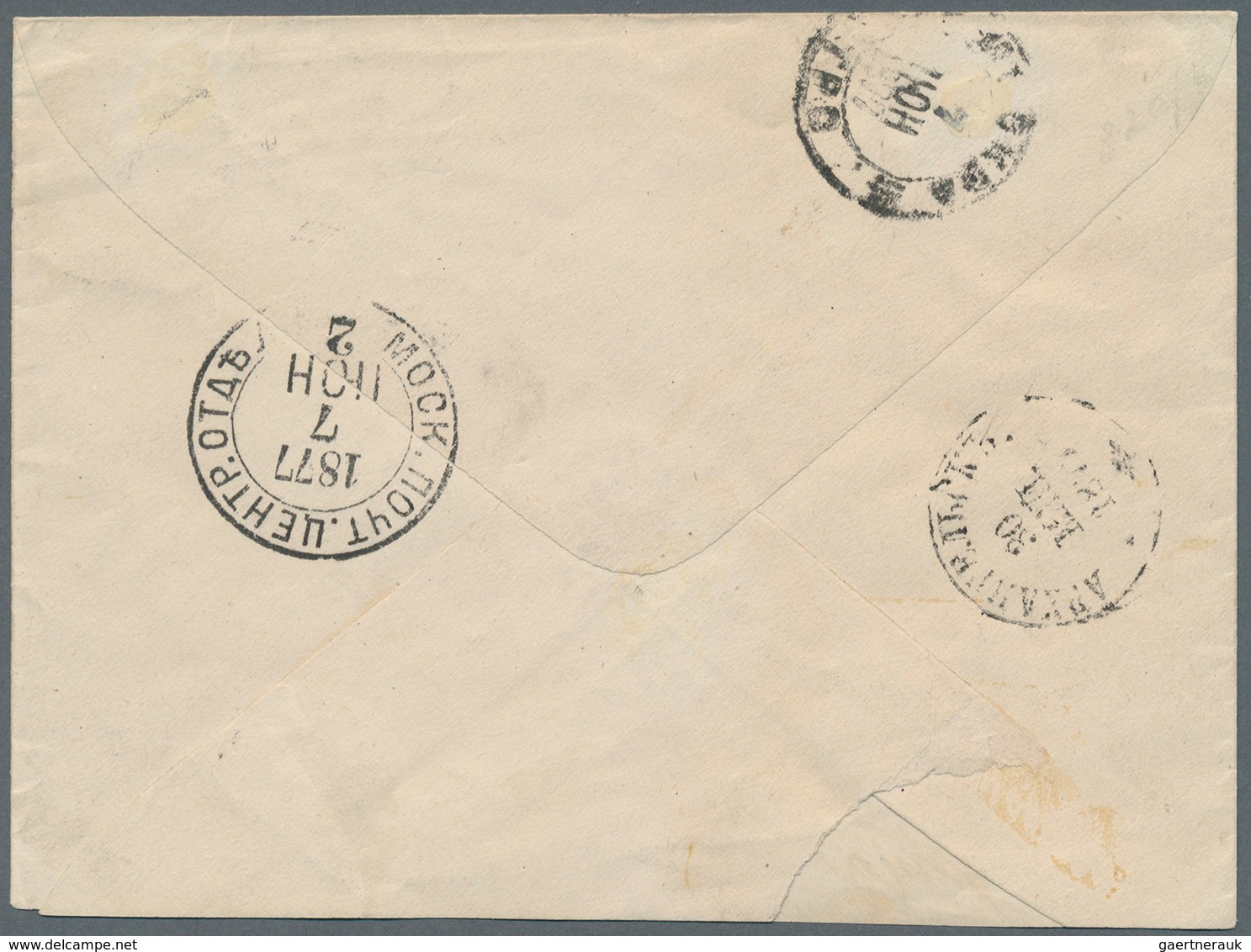 15978A Russland - Ganzsachen: 1877, Envelope 20 K. Uprated 3 K. Tied "ASTRAKHAN 30 MAI 1877" Registered To - Ganzsachen