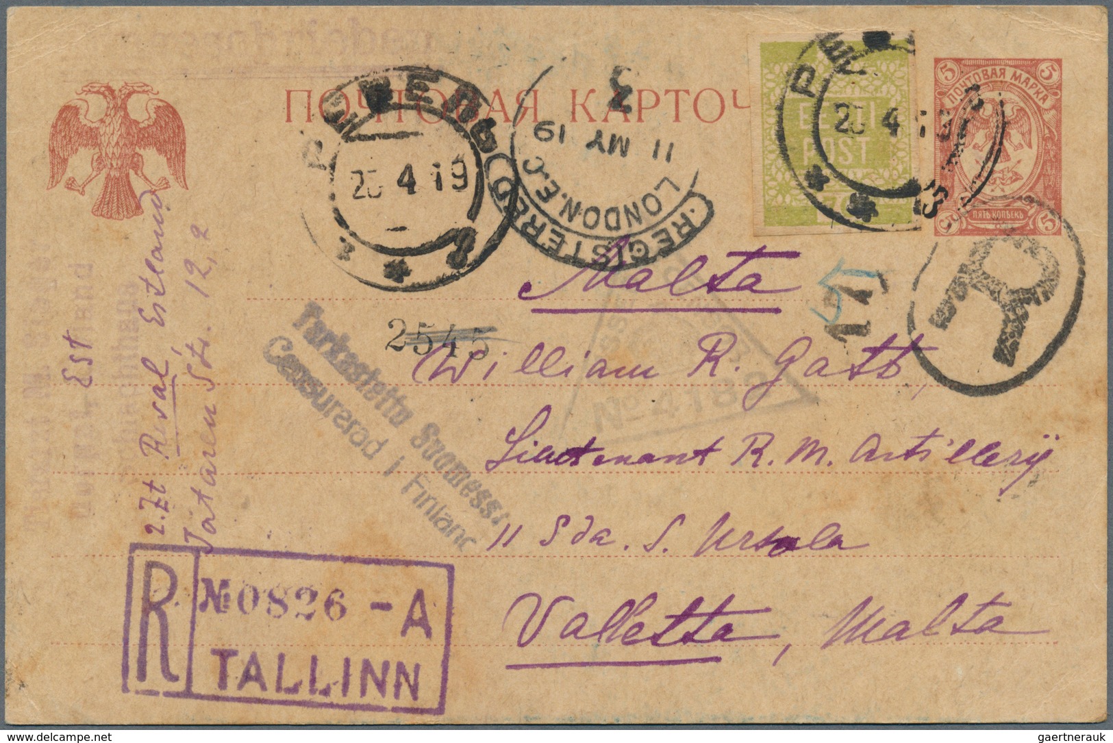 15980 Russland - Ganzsachen: 1917 Postal Stationery Card 5k. Brown Issued For The Provisional 'Kerenski' G - Entiers Postaux
