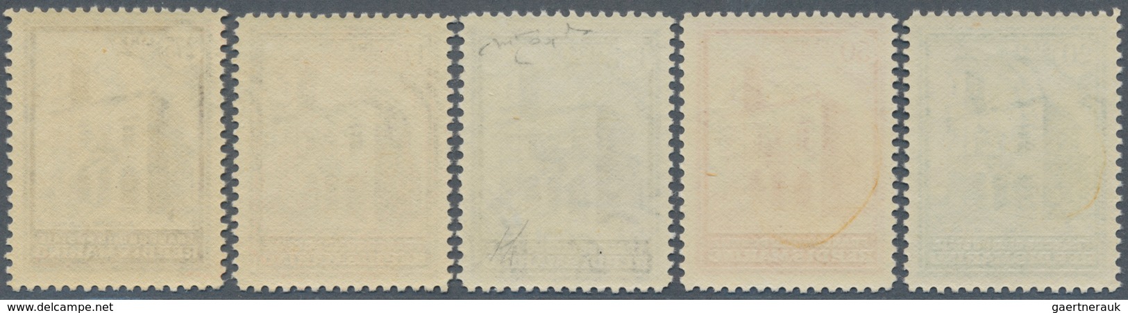 16000 San Marino: 1932, Post Office Building, 20c. To 2.75l., Complete Set Of Five Stamps, Unmounted Mint, - Ungebraucht