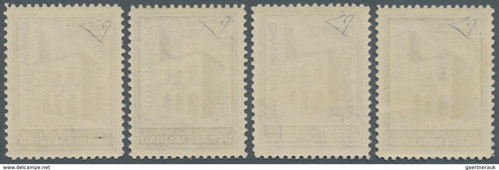 16004 San Marino: 1933, Philatelic Congress Bologna, Complete Set Of Four Values, Unmounted Mint, Signed E - Neufs