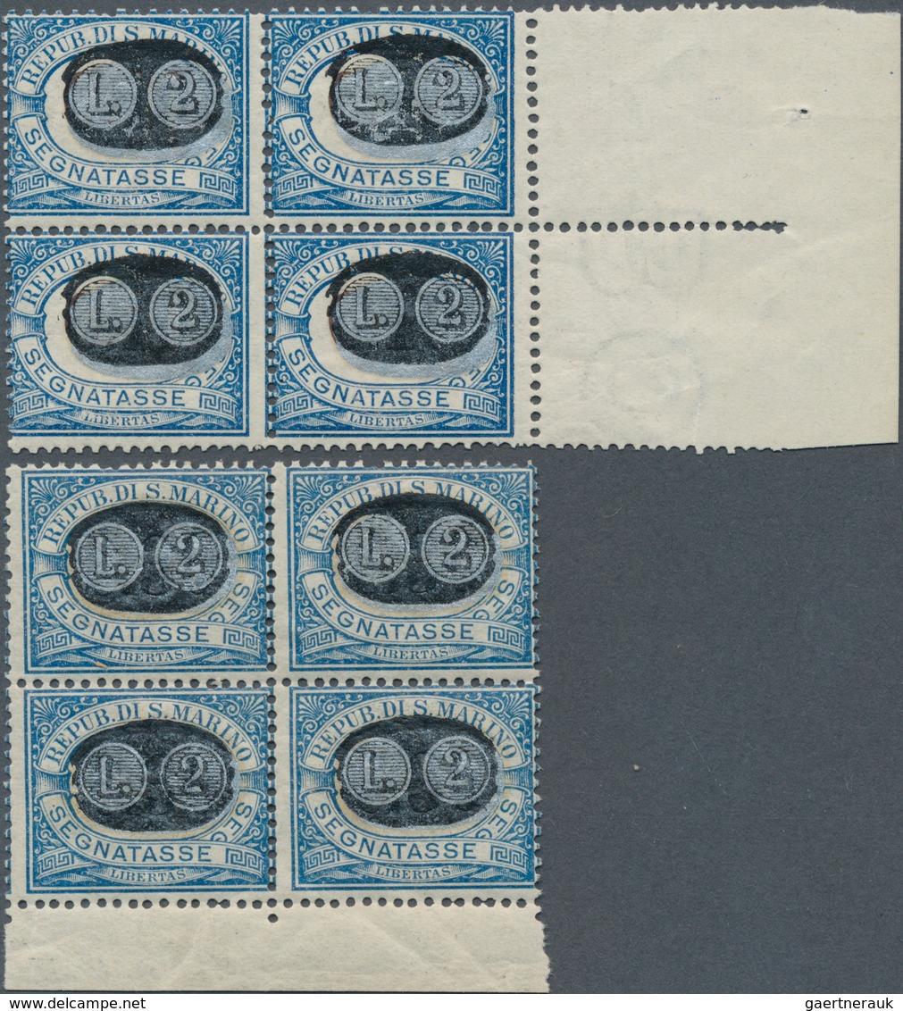 16015 San Marino - Portomarken: 1931, Postage Due Stamp With Overprint Of The New Value, Two Mint Never Hi - Portomarken