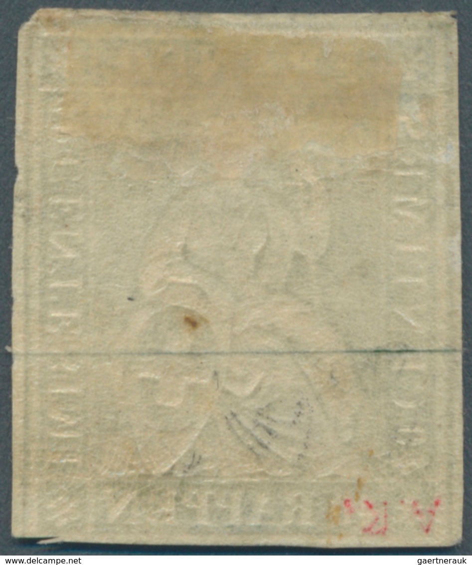 16074 Schweiz: 1854/1863: 40 Rp. Münchner Druck, 3. Druckperiode Auf Dünnem Münchener Papier Mit Grünem Se - Neufs