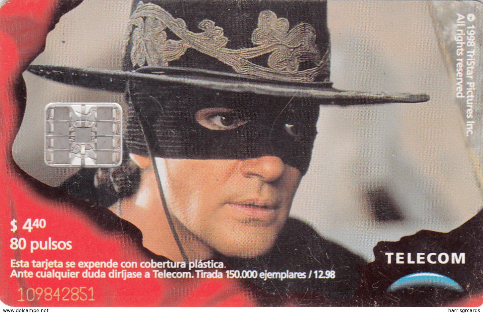 ARGENTINA - Zorro, A. Banderas(Face) , Tirage 150.000, Used - Argentinien