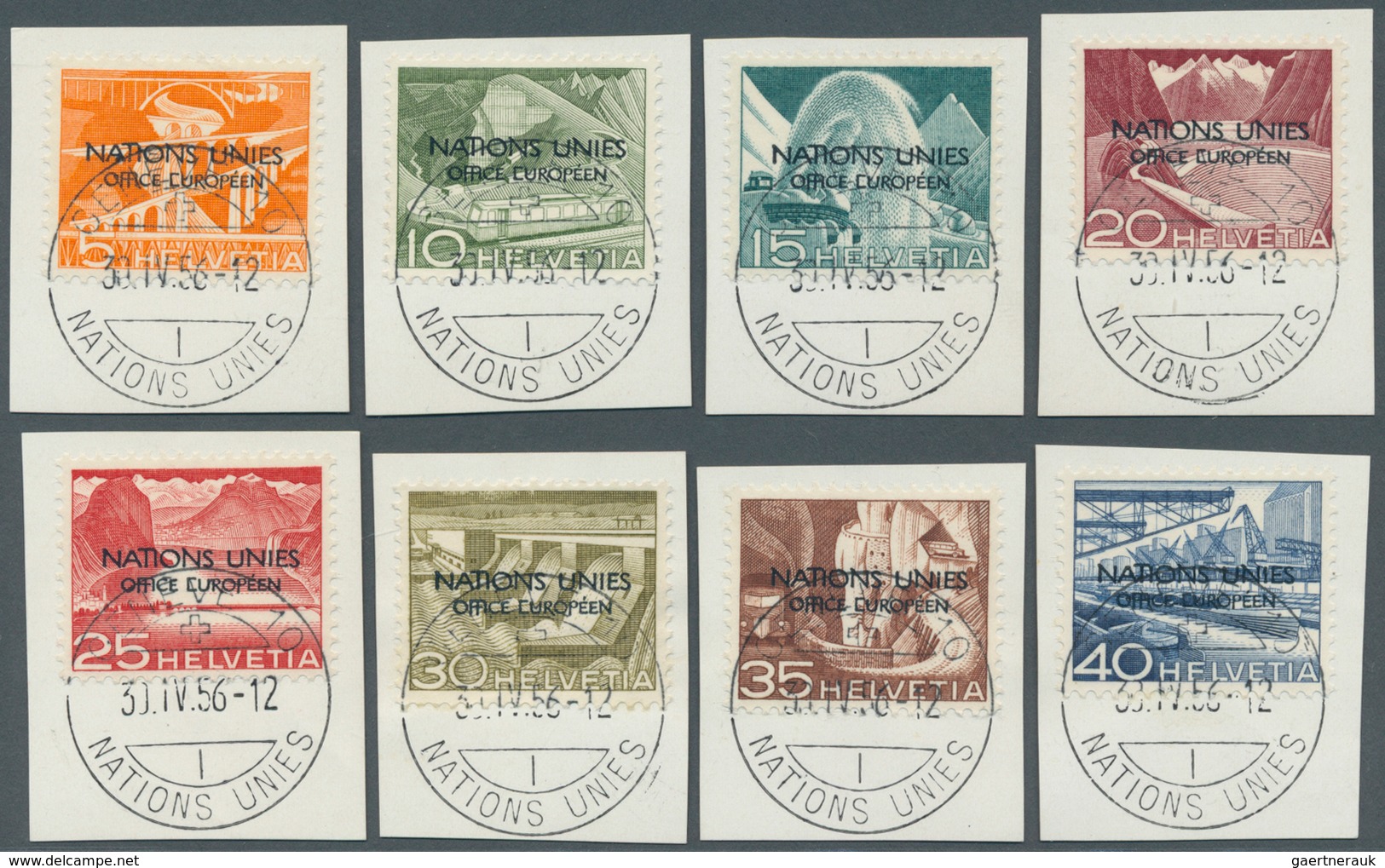 16152 Schweiz - Europäisches Amt Der Vereinten Nationen (ONU/UNO): 1956: 5-70 Rp. Komplett MIT PLATTENFEHL - UNO