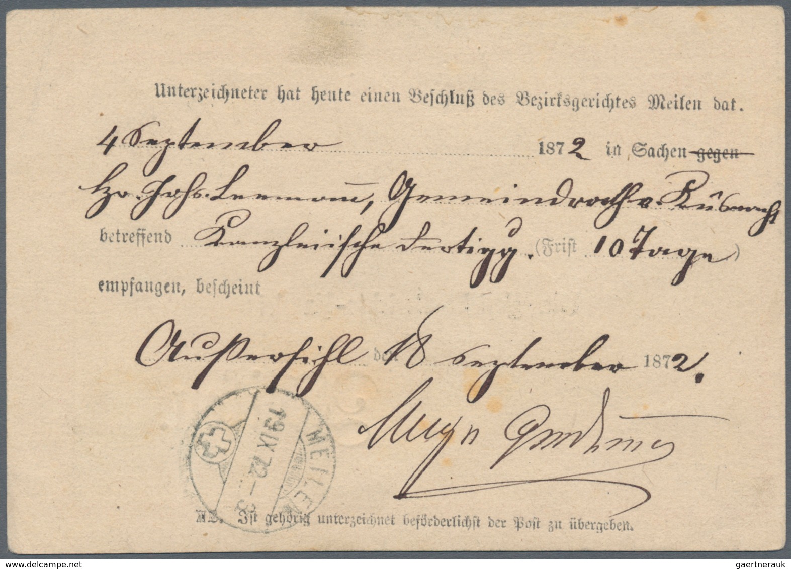 16153A Schweiz - Ganzsachen: 1870 Tübli-Ganzsachenkarte 5 Rp. Mit Privatzudruck Der Bezirks-Gerichts-Kanzle - Entiers Postaux