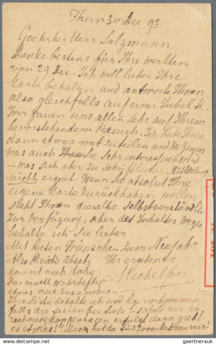 16157 Schweiz - Ganzsachen: 1893: Drei Exemplare Der Halboffiziellen Gelegenheitsganzsachenkarte "50 Jahre - Ganzsachen