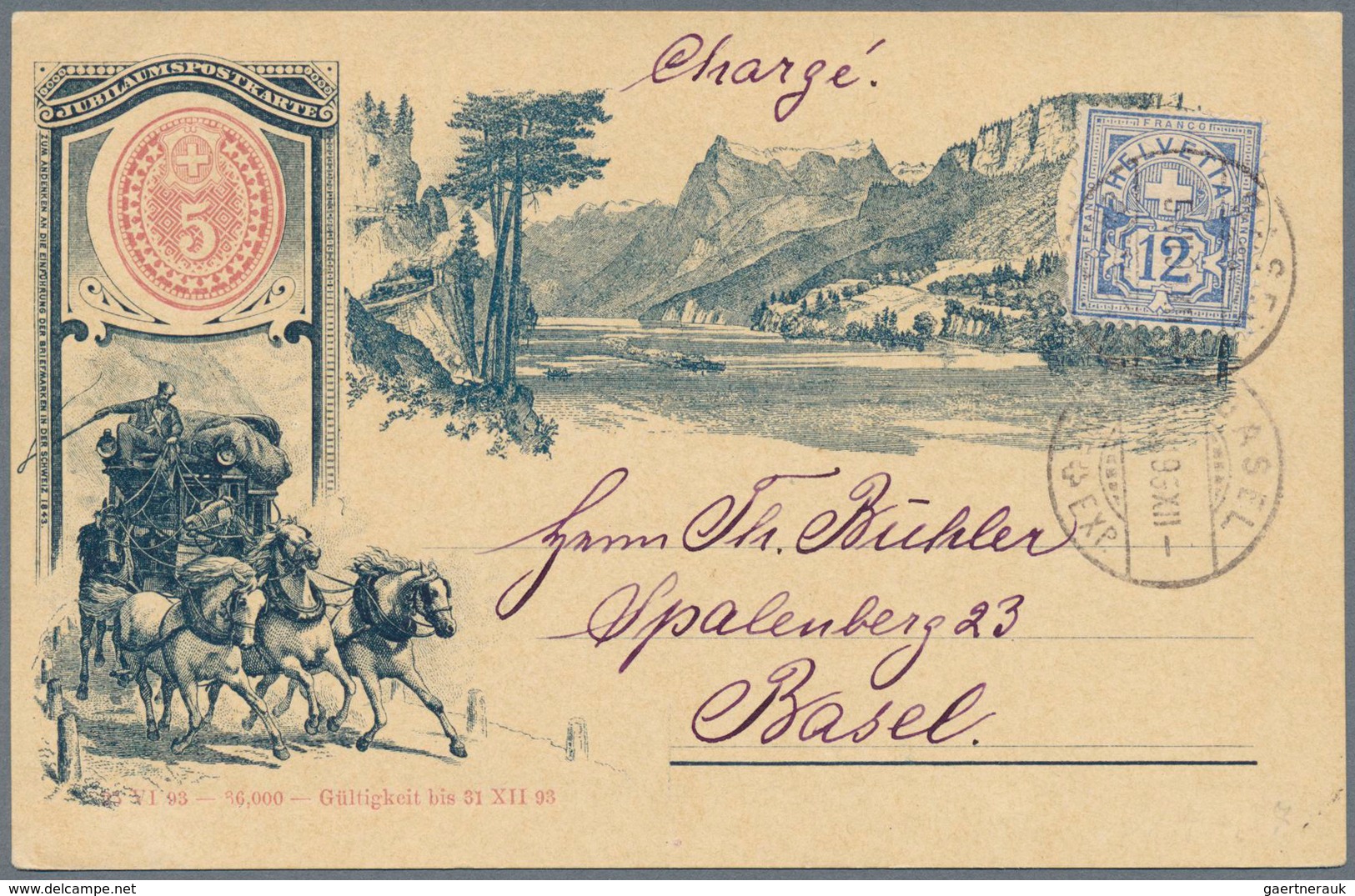 16157 Schweiz - Ganzsachen: 1893: Drei Exemplare Der Halboffiziellen Gelegenheitsganzsachenkarte "50 Jahre - Ganzsachen