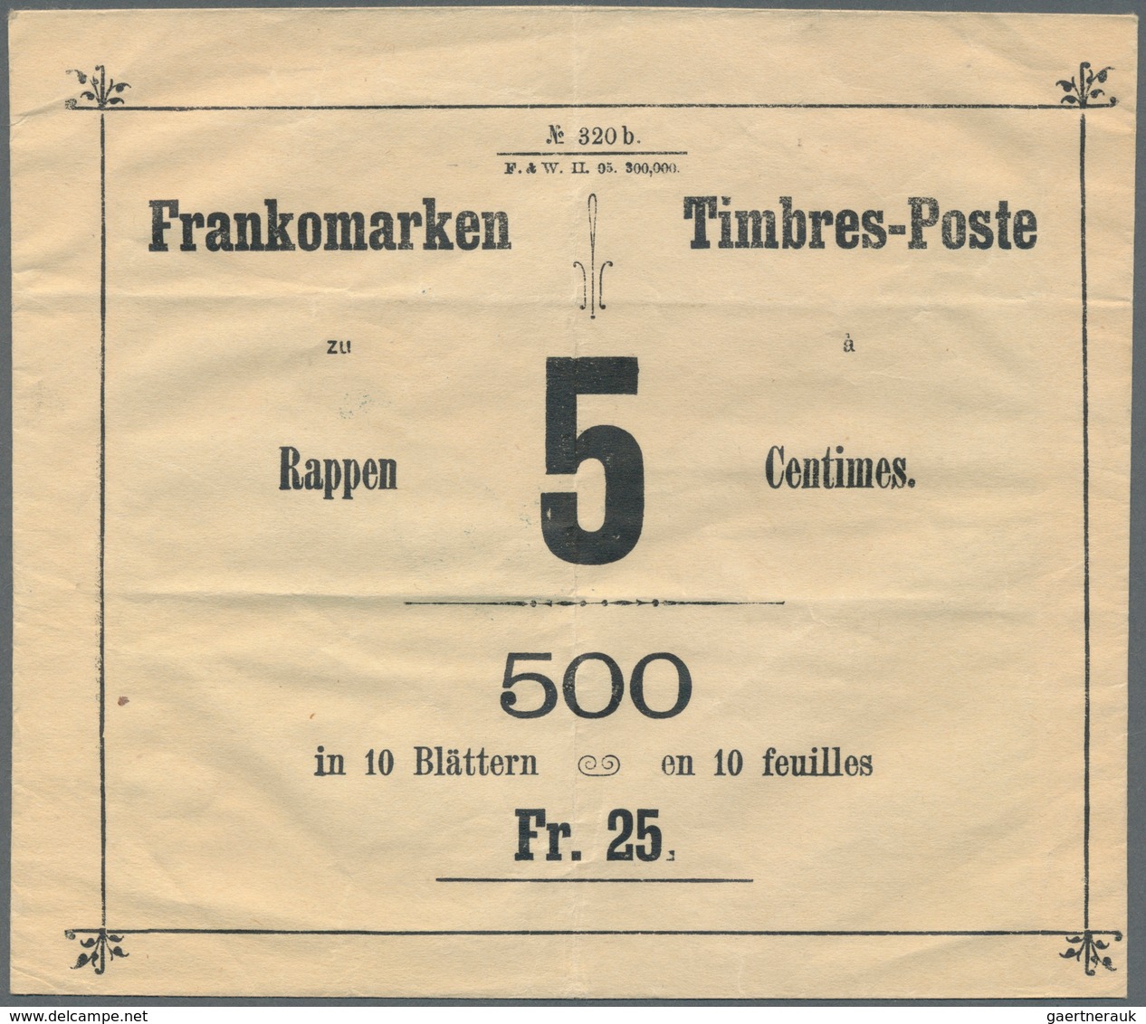 16168 Schweiz - Besonderheiten: 1907, Vier Original-Versandtaschen Für Briefmarken Zu 2 C, 5 C, 10 C Und 2 - Sonstige & Ohne Zuordnung