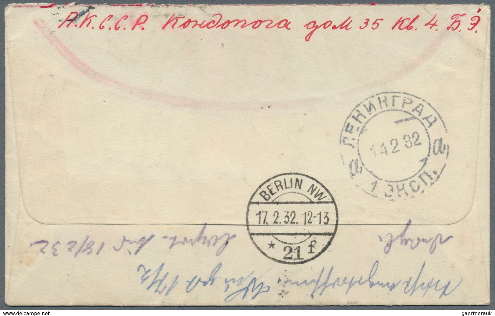 16180 Sowjetunion: 1930, 40 K Blue Zeppelin, Perf. 12 1/2, Together With 5 K On 3 R Blue Airmail Stamp, Mi - Lettres & Documents