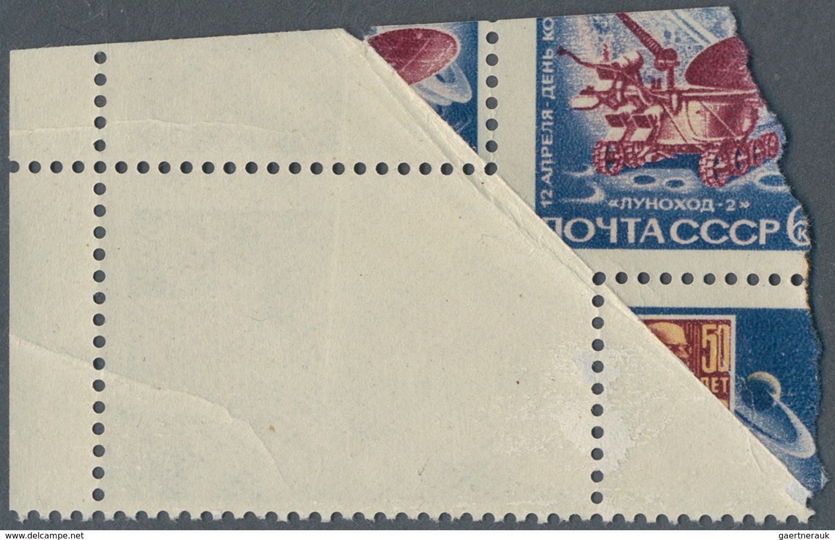 16231 Sowjetunion: 1973, Day Of The Komsonauts 6 K., Due To A Foldover, With Partly Printing On Front And - Briefe U. Dokumente