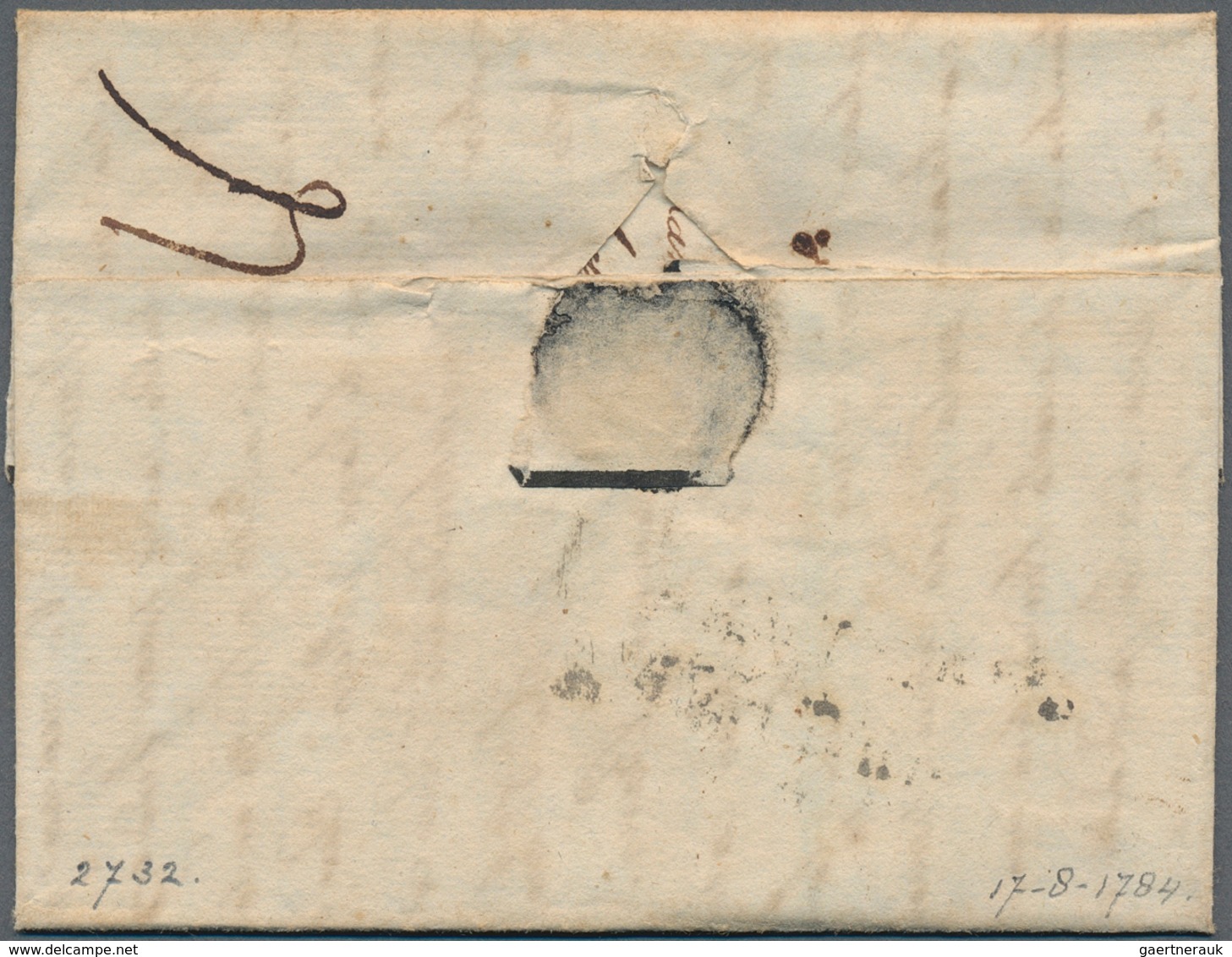 16244 Spanien - Vorphilatelie: 1784, INCOMING MAIL: Great Britain, Folded Letter Cover From London, Dated - ...-1850 Préphilatélie