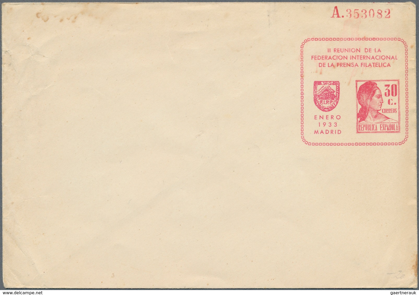 16253 Spanien: 1910/1933: Two Private Postal Stationery Items, With 1910 'King Alfons XIII.' 10c Wrapper S - Gebraucht