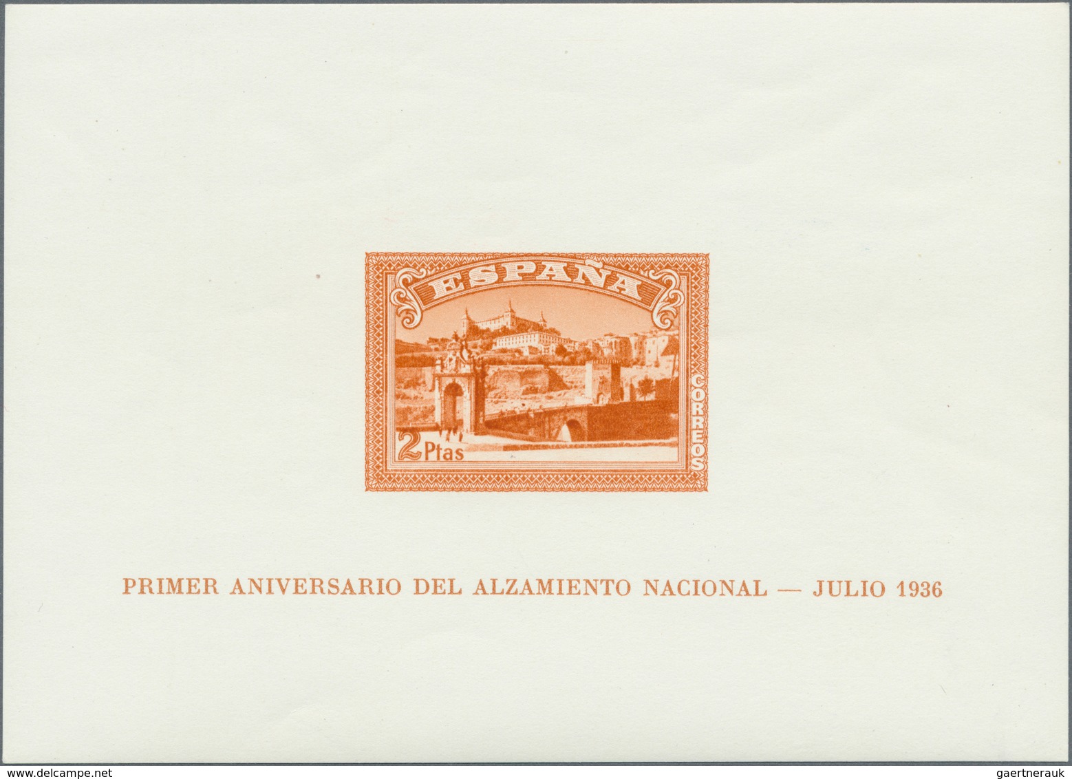 16262 Spanien: 1937, Blockpaar "Bilder Aus Toledo Und Vom Alcazar", 2 Ptas + 2 Ptas Schneeweißes Postfrisc - Gebraucht