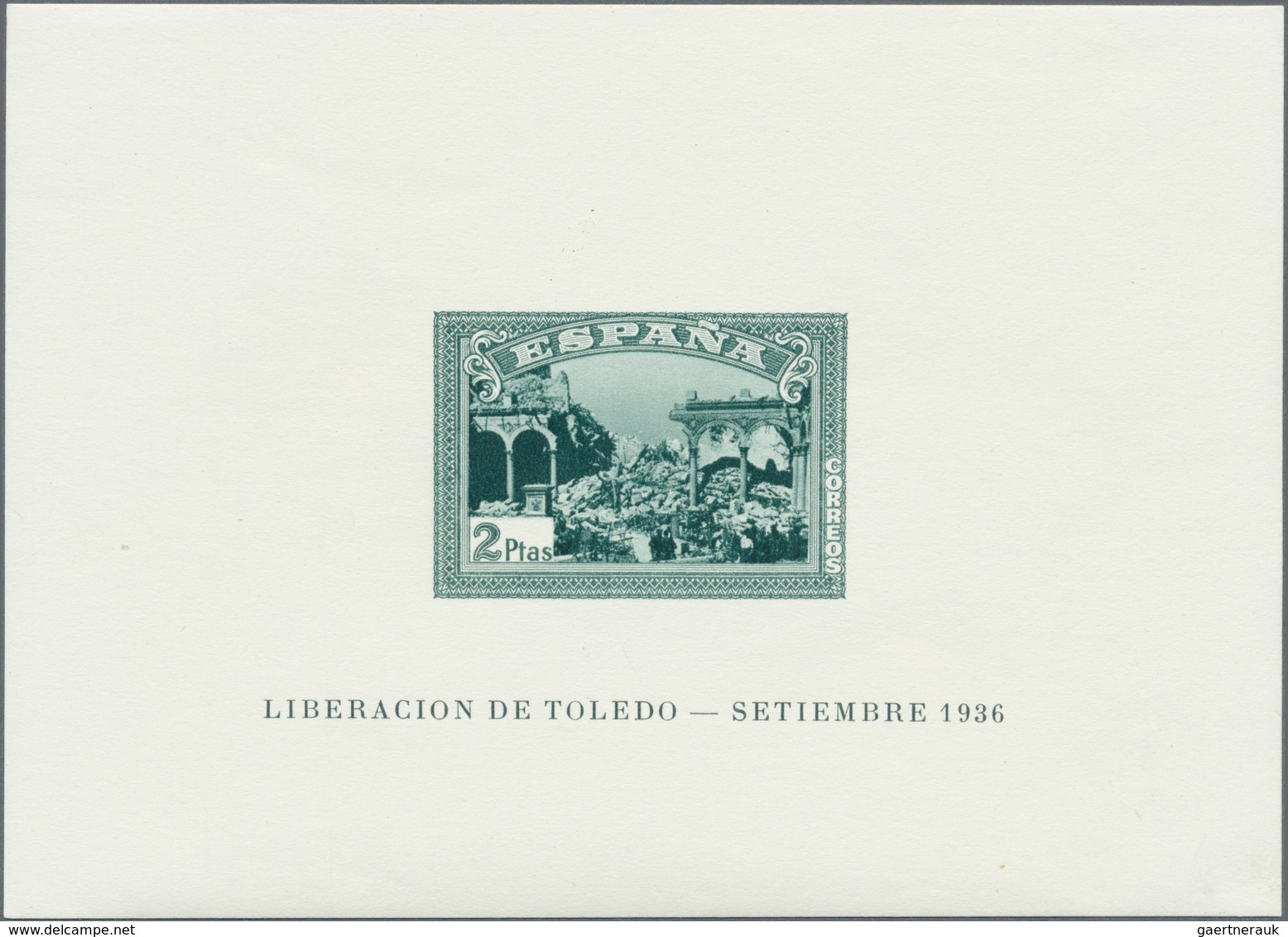 16262 Spanien: 1937, Blockpaar "Bilder Aus Toledo Und Vom Alcazar", 2 Ptas + 2 Ptas Schneeweißes Postfrisc - Oblitérés