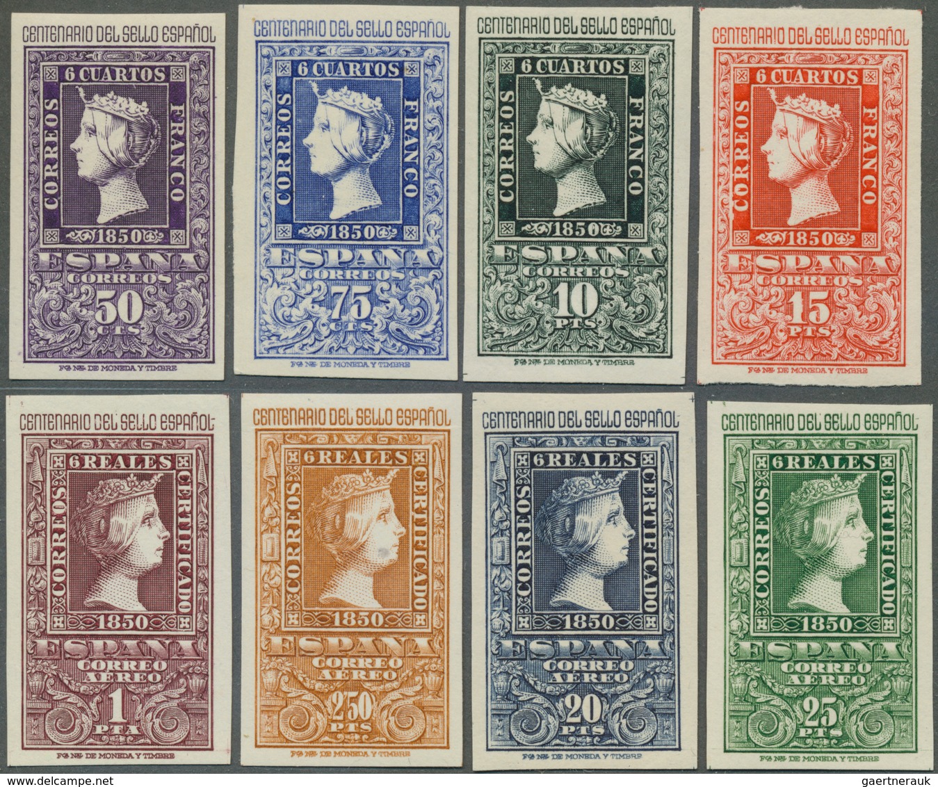 16266A Spanien: 1950, "100 Jahre Spanische Briefmarken" Tadelloser, Postfrischer Luxussatz, - Gebraucht