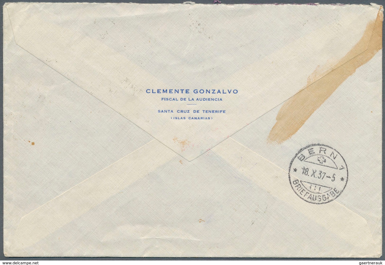 16267 Spanien - Lokalausgaben: Teneriffa: 1937, 3 Decorative Covers With Mixed Franking And Censor-ship Fr - Autres & Non Classés