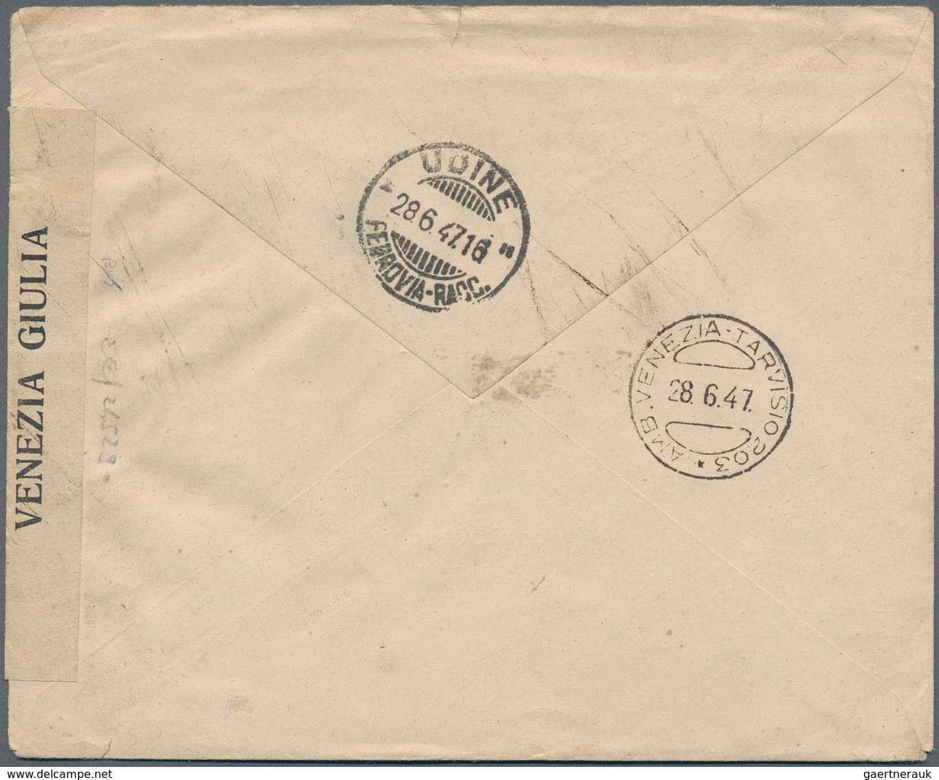 16280 Triest - Zone A: 1945/1947, Group Of 3 Covers: 25 L Blue And 50 L Green Airmail Stamps (Mi.29, 31), - Ungebraucht