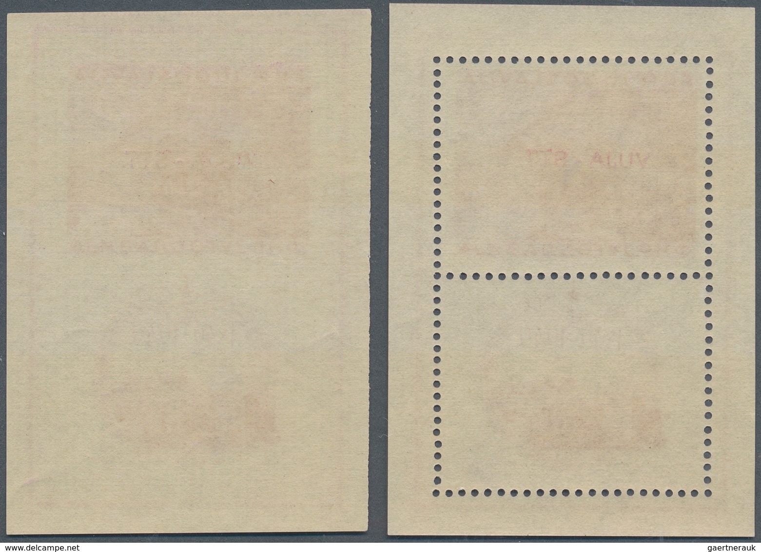 16287 Triest - Zone B: 1950, Railway Souvenir Sheets Perf./imperf., Two Pairs Unmounted Mint, One Piece Sl - Neufs