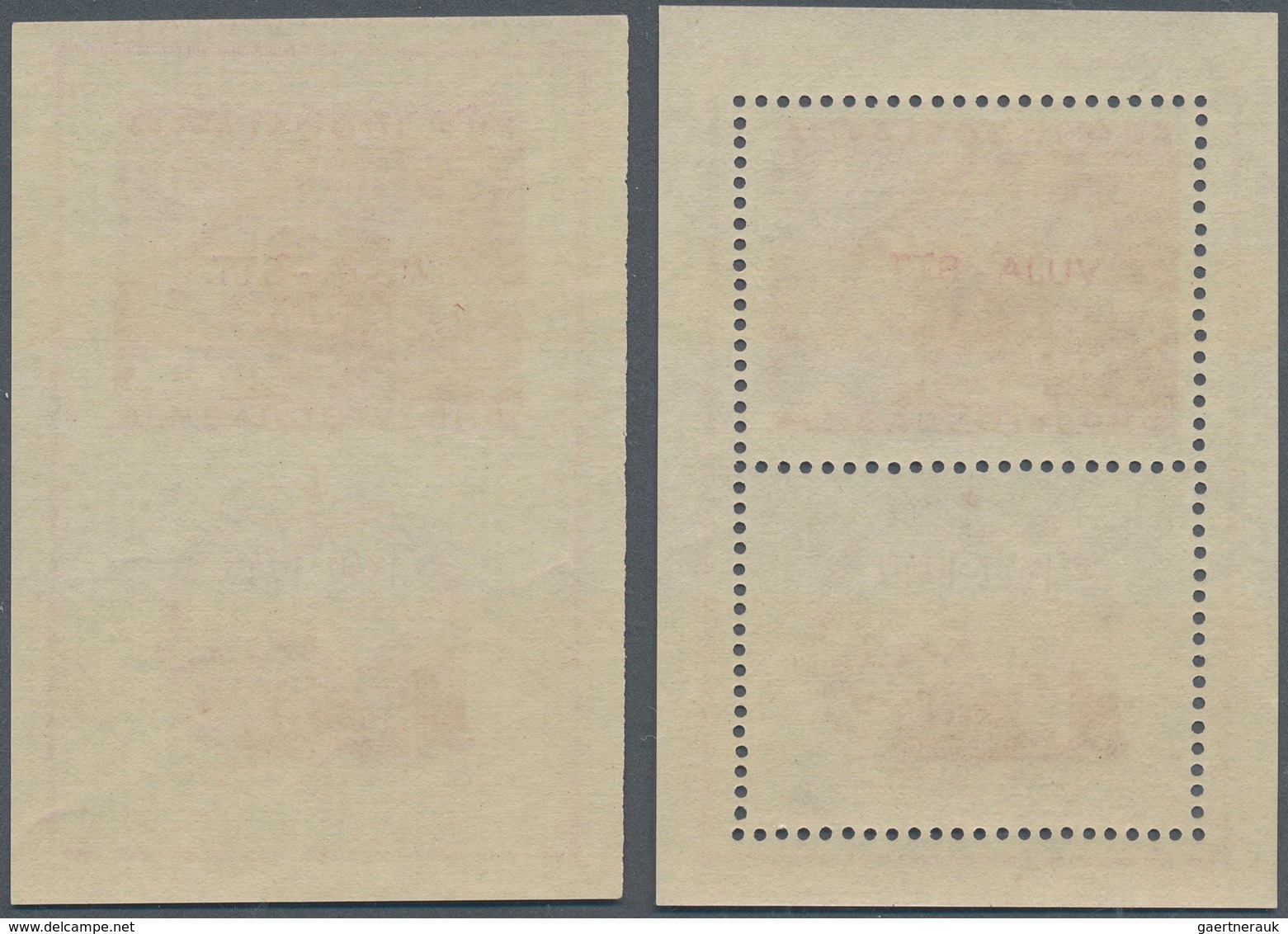 16287 Triest - Zone B: 1950, Railway Souvenir Sheets Perf./imperf., Two Pairs Unmounted Mint, One Piece Sl - Ungebraucht