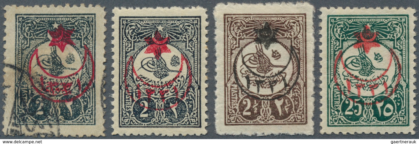 16312 Türkei: 1915, Six Pointed Star Set Of 69 Values Including Mi.312 (signed) And 302 (used), Mint Hinge - Briefe U. Dokumente