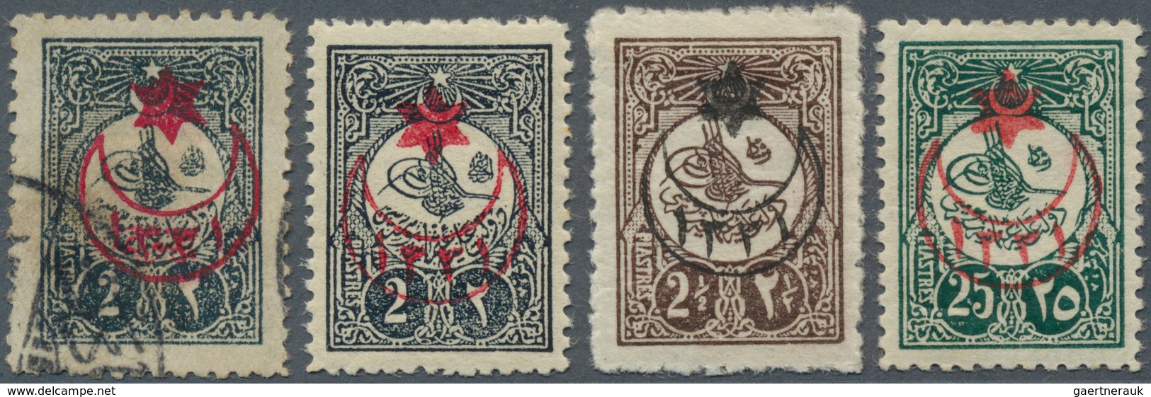 16312 Türkei: 1915, Six Pointed Star Set Of 69 Values Including Mi.312 (signed) And 302 (used), Mint Hinge - Lettres & Documents