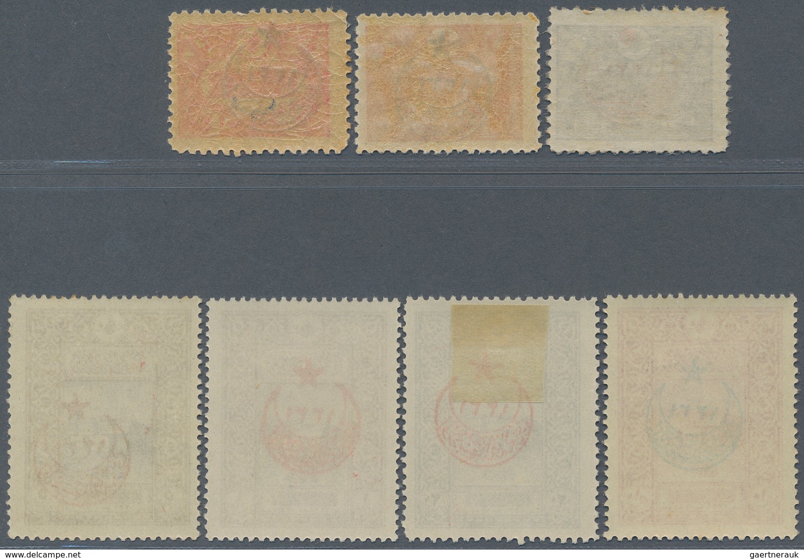 16315 Türkei: 1916, Five Pointed Star For Tax Orphans Set Of 25 Values Including Mi.368 (signed) And 372, - Lettres & Documents