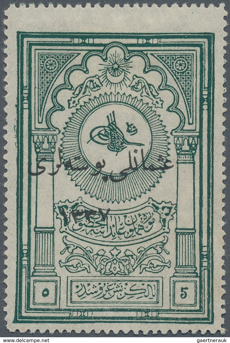 16322 Türkei: 1921, TURKEY IN ASIA : Museum 5 Pia. Deep Green Typo "OSMANLI POSTALARI 1337" Overprinted, M - Lettres & Documents