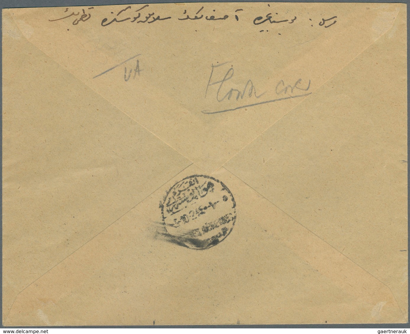 16334 Türkei: 1924, Air Mail STAMBOUL-ANKARA, 10 Pia Single Tied By "POSTES AERIENNES STAMBOUL 5/10/24" Cd - Briefe U. Dokumente