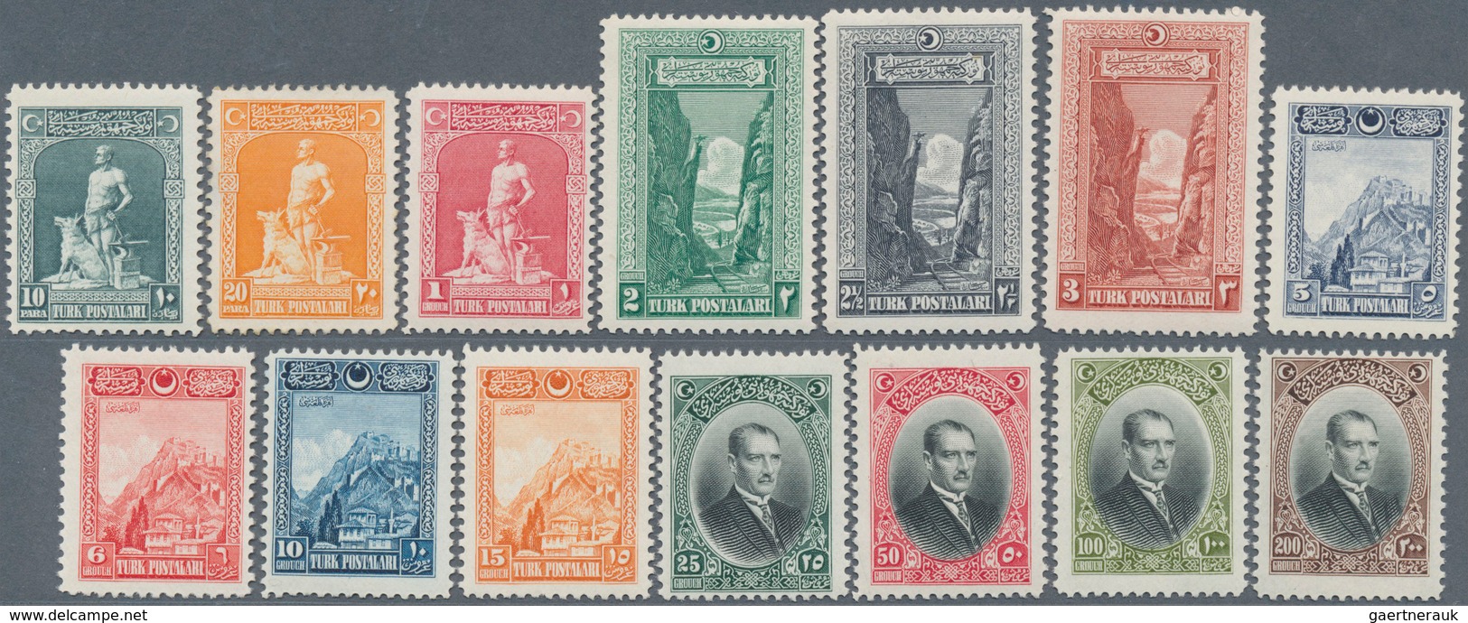 16335 Türkei: 1926, Definitives 10pa. To 200ghr, Complete Set Of 14 Values, Unmounted Mint (cheap 20pa. Or - Briefe U. Dokumente
