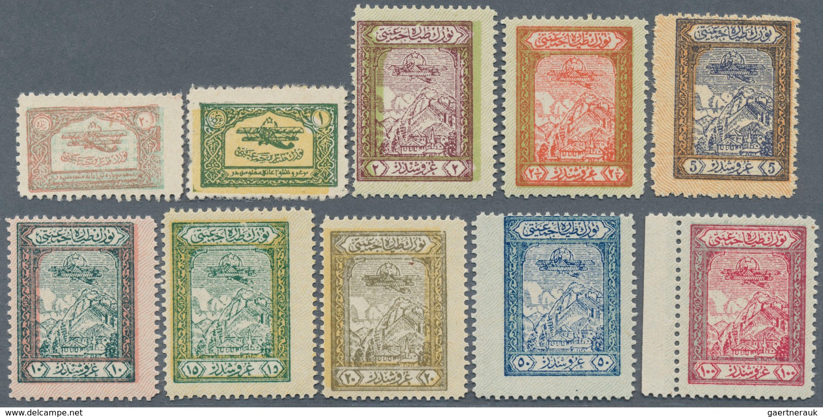 16356 Türkei - Zwangszuschlagsmarken Für Die Luftfahrt: 1927, Air Mail Complete Set Of Ten Values, Mint Ne - Poste Aérienne