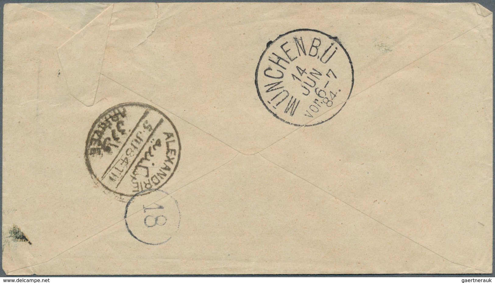 16370 Türkei - Stempel: 1884, 1 Pia Blue Black On Commercial Cover Tied By "ALEXANDRETTE TURQUIE 21/5/84" - Sonstige & Ohne Zuordnung