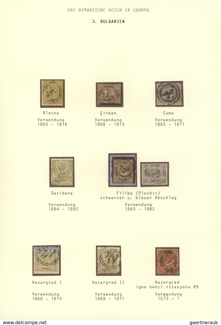 16385 Türkei - Stempel: 1865-80, Two Album Pages With Bulgaria Cancellations On Stamps Including Blevne, C - Sonstige & Ohne Zuordnung