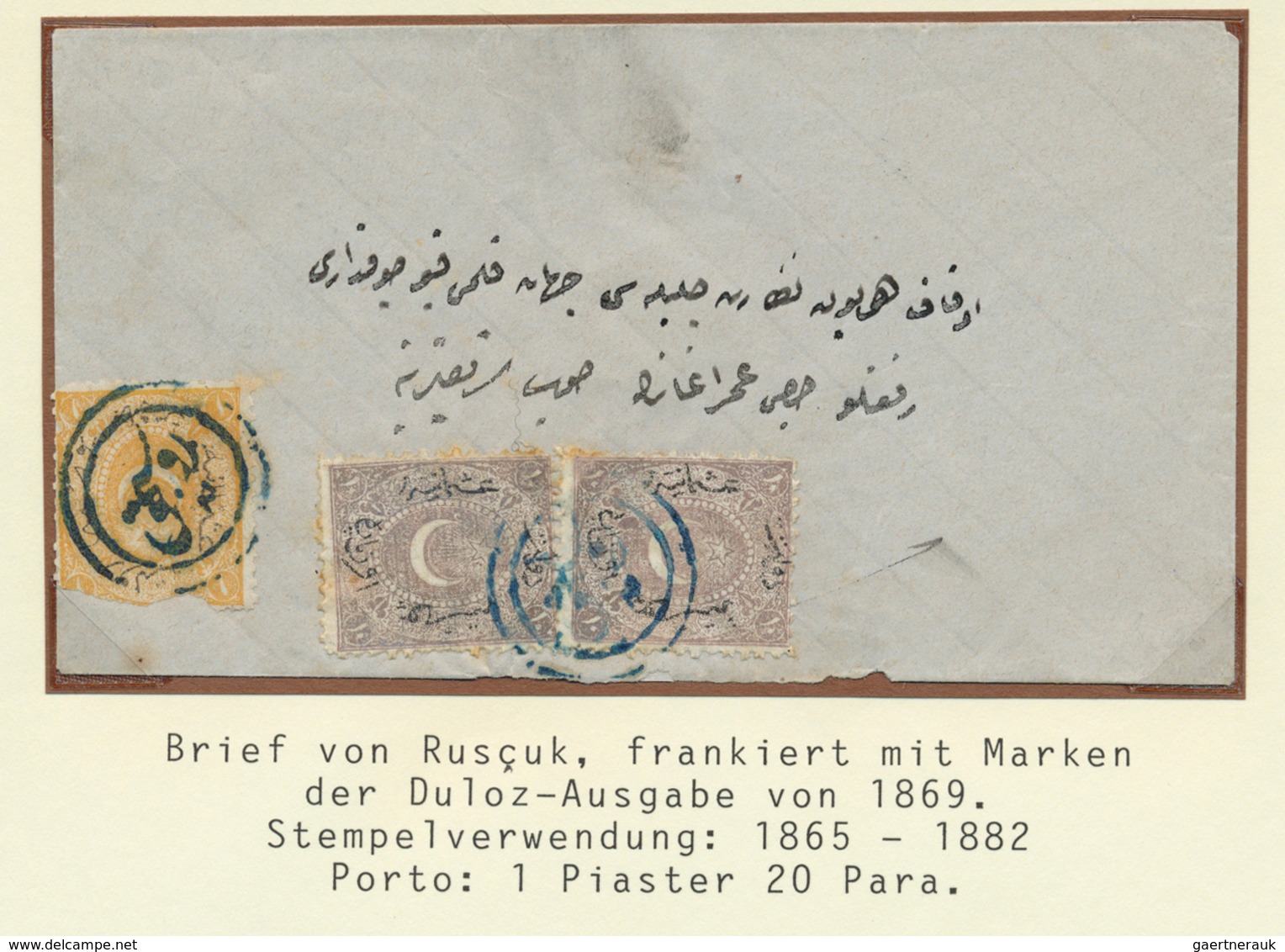 16386 Türkei - Stempel: 1873, BULGARIA : Cover From Ruscuk To Istanbul, 1 Pia. Yellow (faults) And Two 10 - Autres & Non Classés