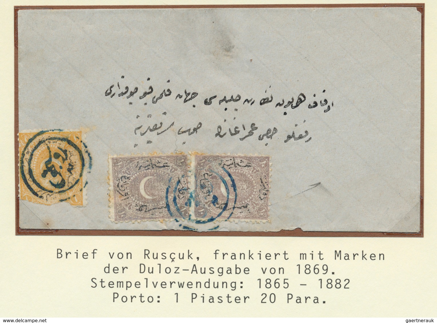 16386 Türkei - Stempel: 1873, BULGARIA : Cover From Ruscuk To Istanbul, 1 Pia. Yellow (faults) And Two 10 - Sonstige & Ohne Zuordnung