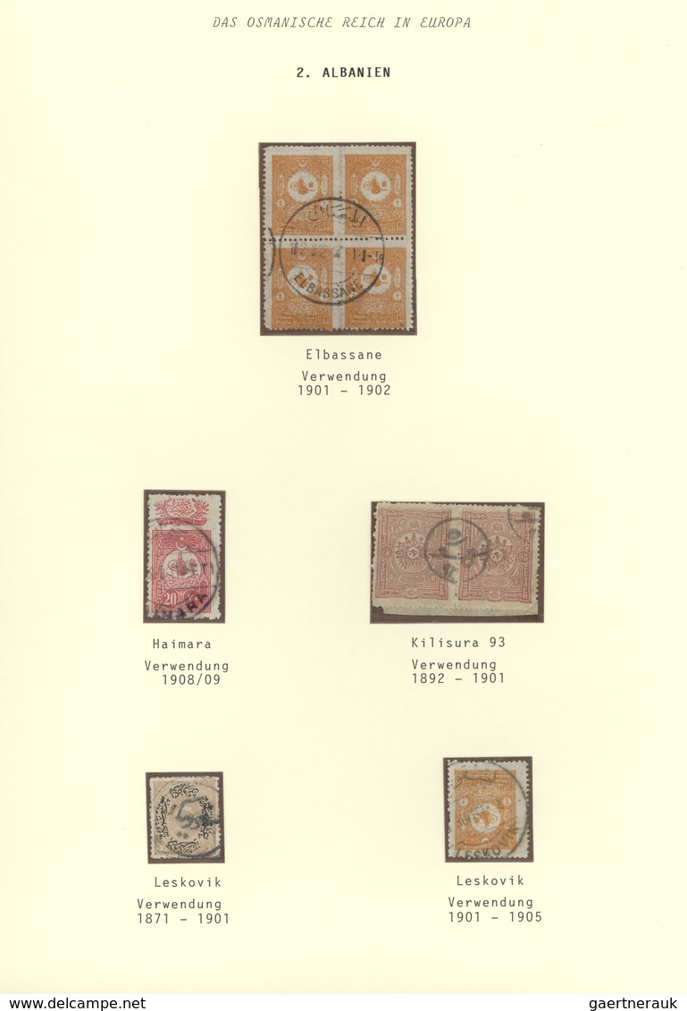 16388 Türkei - Stempel: 1870-1905, Album Page With Cancellations On Stamps, Including Elbassane, Kilisura - Autres & Non Classés