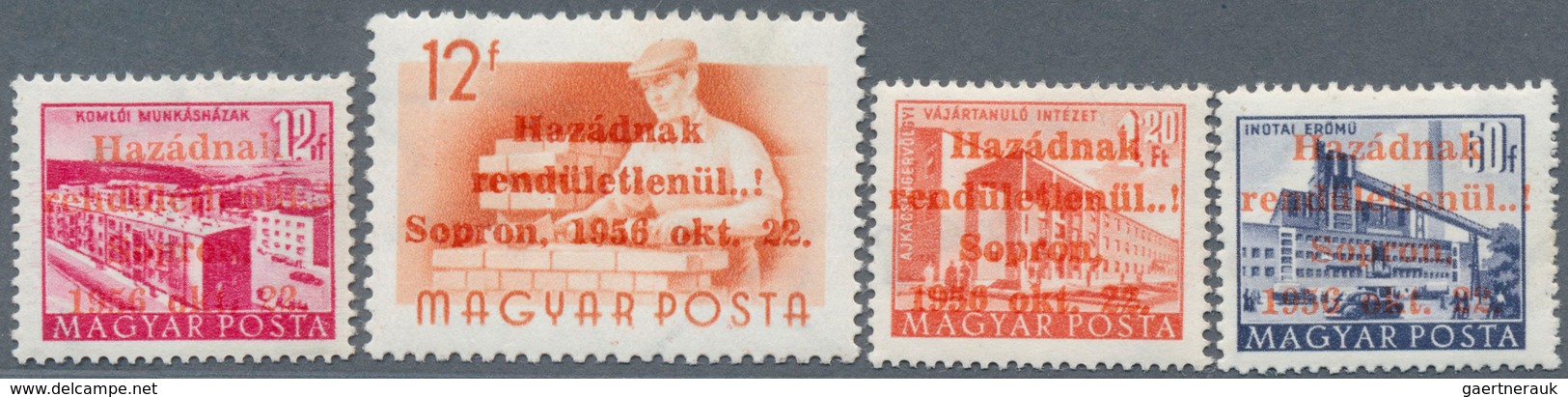 16419 Ungarn - Lokalausgabe Sopron (Ödenburg): 1956, Postage Stamps Of Hungary With Overprint "Hazának / R - Sonstige & Ohne Zuordnung