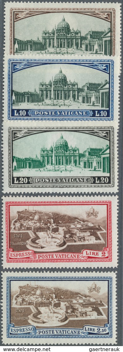 16432A Vatikan: 1933, "Freimarken-Ausgabe FEDERICI", Kompletter Postfrischer Luxus-Satz (Sass. 19-34 Inkl. - Briefe U. Dokumente