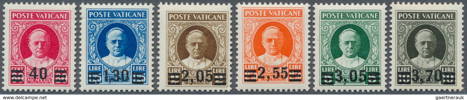 16436B Vatikan: 1934, Provisional Overprints, Complete Set Of Six Values, Unmounted Mint, Signed And Certif - Lettres & Documents