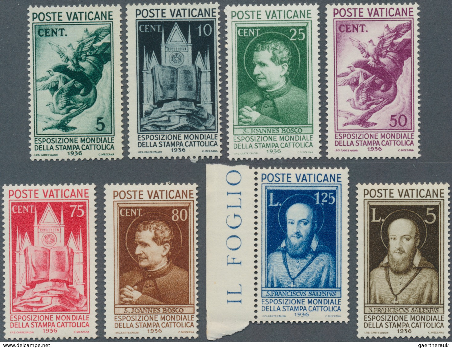 16445 Vatikan: 1936, World Exhibition Of The Catholic Press, Mint Never Hinged Series (Mi. ? 500, -). - Lettres & Documents
