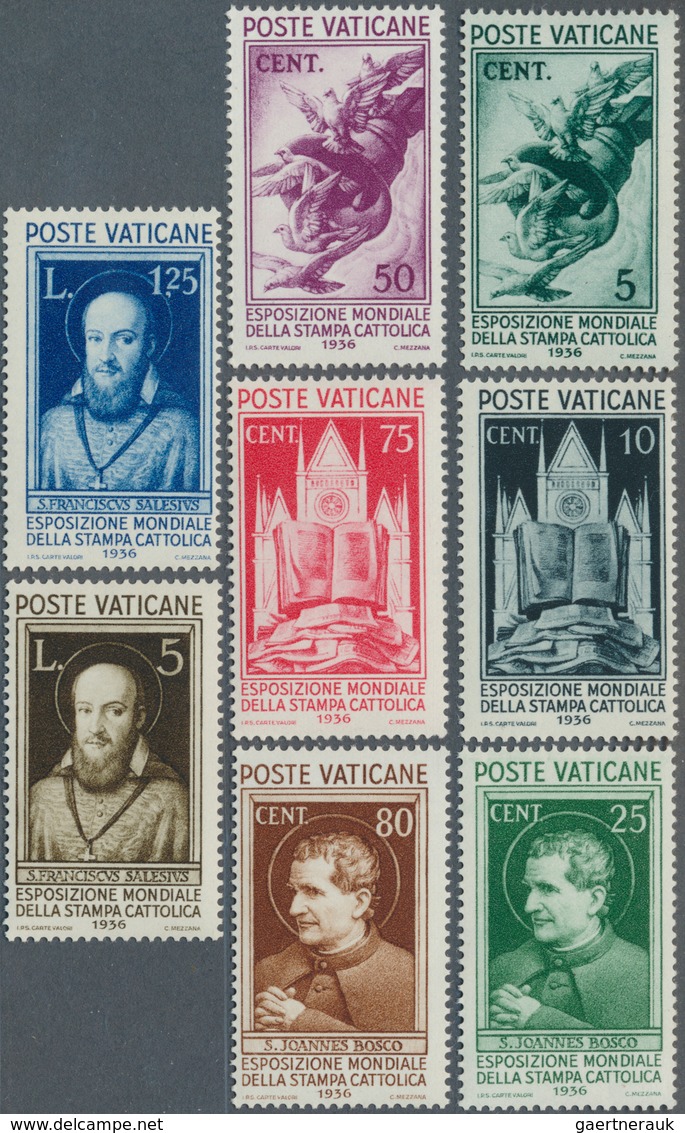 16445A Vatikan: 1936, "Weltausstellung Der Katholischen Presse", Perfekter Postfrischer Satz (Mi. 500.- Eur - Lettres & Documents