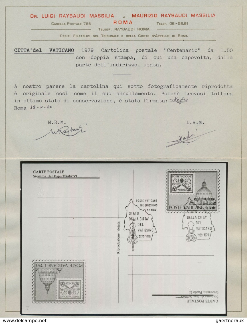 16458 Vatikan - Ganzsachen: 1979: Postal Stationery Card, L.150, Double Print Of The Address Side (Pope Pa - Entiers Postaux