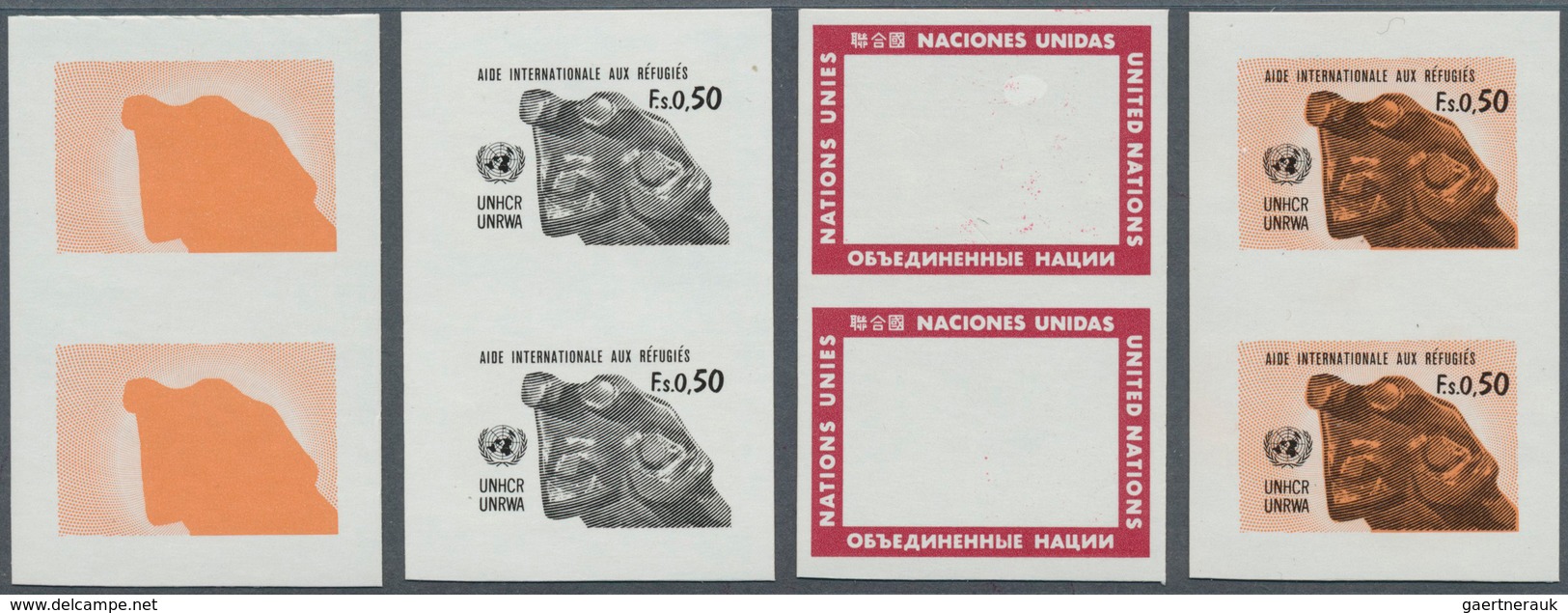 16466 Vereinte Nationen - Genf: 1971. Progressive Proof (4 Phases) In Vertical Pairs For The Complete "Ref - Ungebraucht
