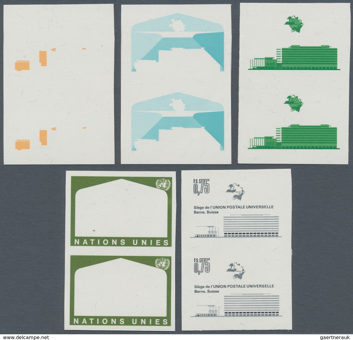 16467 Vereinte Nationen - Genf: 1971. Progressive Proof (5 Phases), Viz Color Separations, In Vertical Pai - Neufs