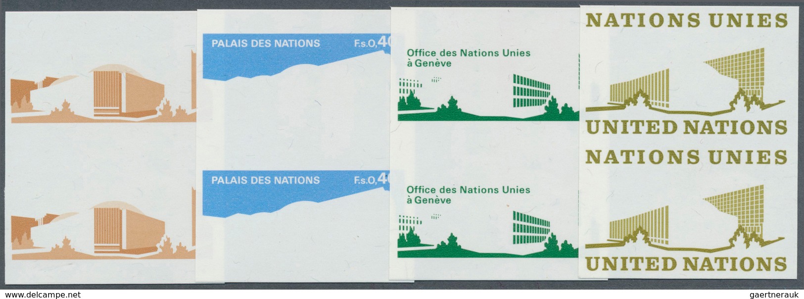 16471 Vereinte Nationen - Genf: 1972. Progressive Proof (4 Phases) In Vertical Pairs For The 40c Definitiv - Ungebraucht