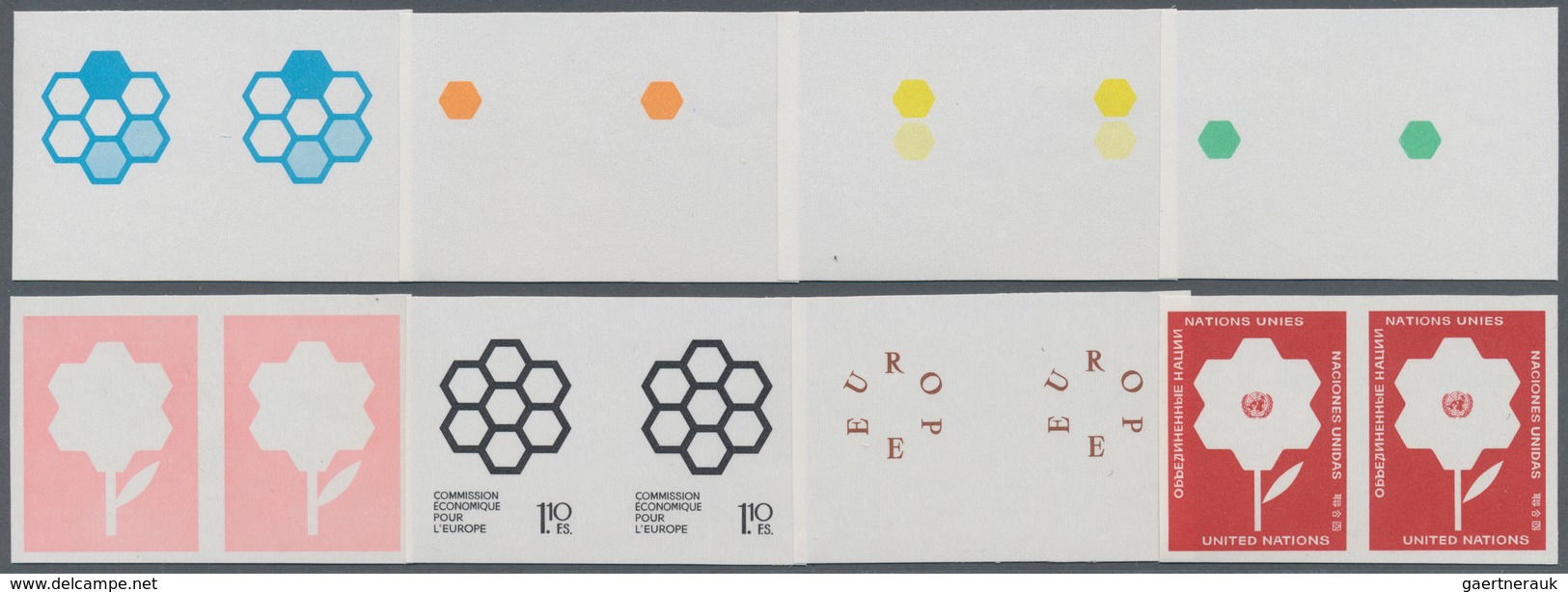 16474 Vereinte Nationen - Genf: 1972. Progressive Proof (8 Phases) In Horizontal Pairs For The Issue "ECE - Neufs