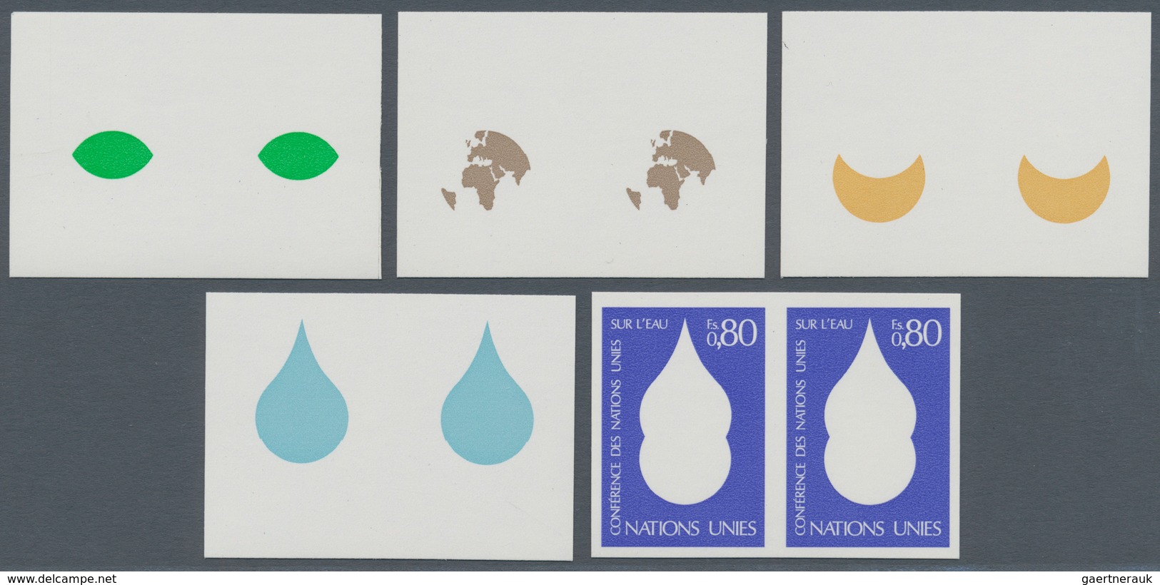 16496 Vereinte Nationen - Genf: 1977. Progressive Proof (5 Phases), Viz Color Separations, In Horizontal P - Neufs