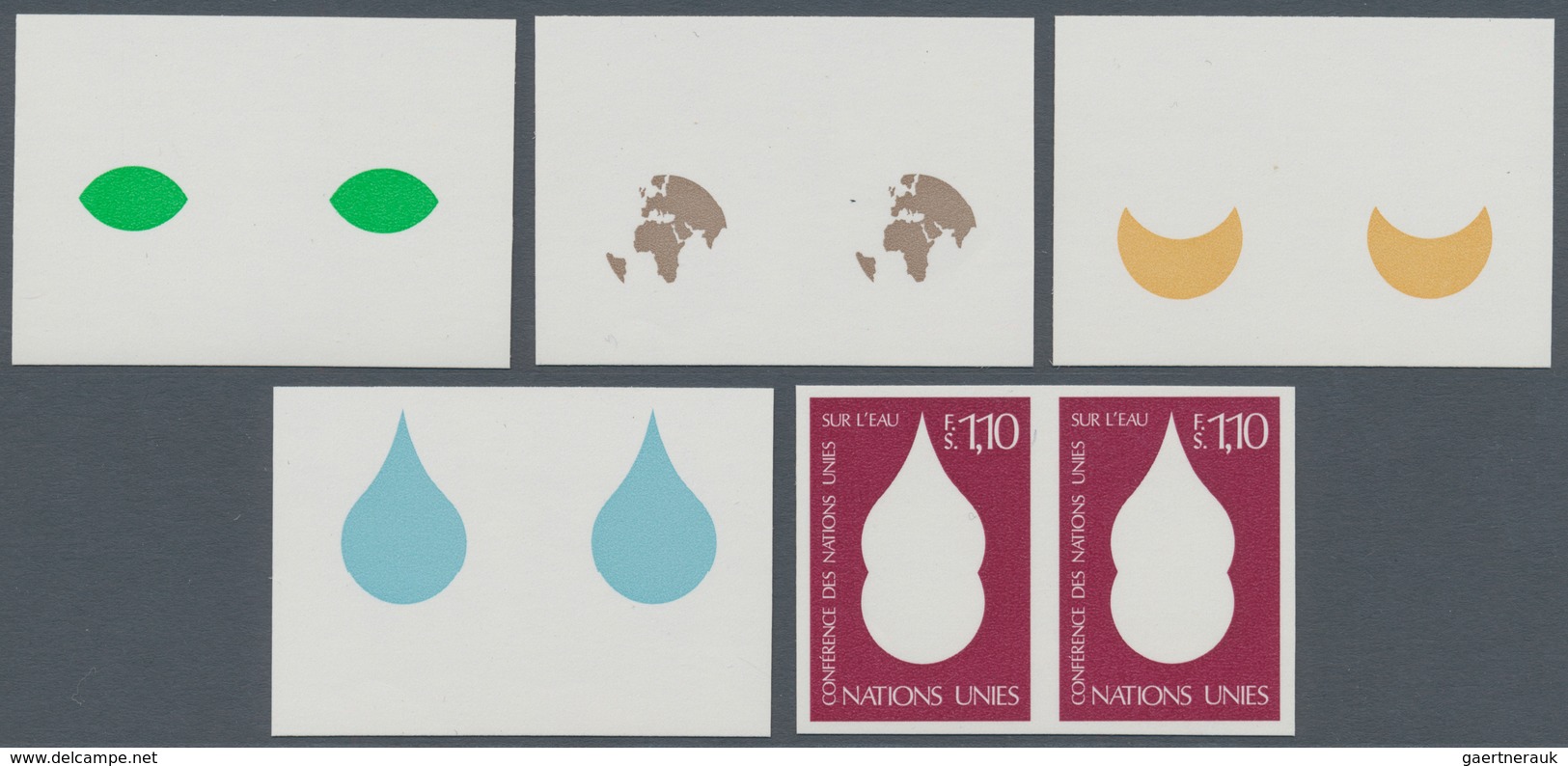 16497 Vereinte Nationen - Genf: 1977. Progressive Proof (5 Phases), Viz Color Separations, In Horizontal P - Ungebraucht
