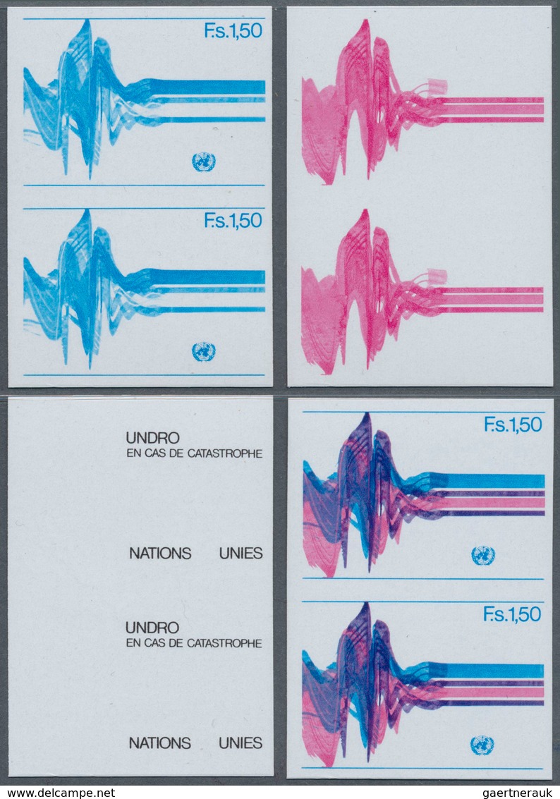 16506 Vereinte Nationen - Genf: 1979. Progressive Proof (4 Phases) In Vertical Pairs For The 1.50fr Value - Ungebraucht